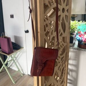 Handmade Brown Leather Crossbody Mini Bag